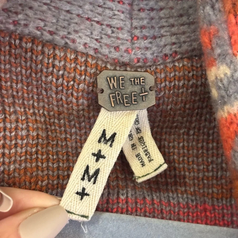 We The Free, Free People Gray and Pink Patterned Cardigan - Picture 8 of 12